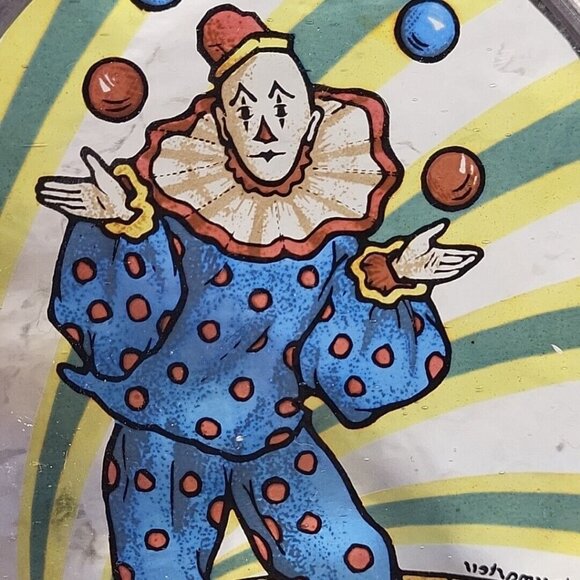 Glass Masters Suncatcher Juggling Circus Clown Carnival Oval Vintage 1980 - Picture 8 of 11